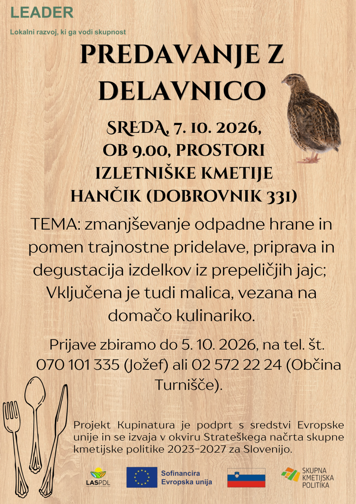 Turistična kmetija Hančik - vabilo 7. 10. 2026